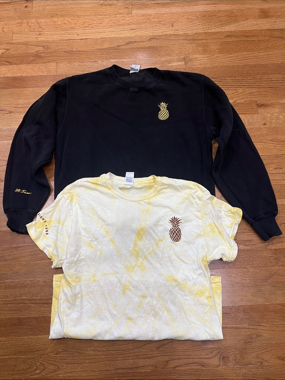 88 Tees Pineapple Graphic Tee & Sweatshirt Set - Black & Yellow
